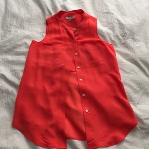 Madewell Tangerine Silk Blouse